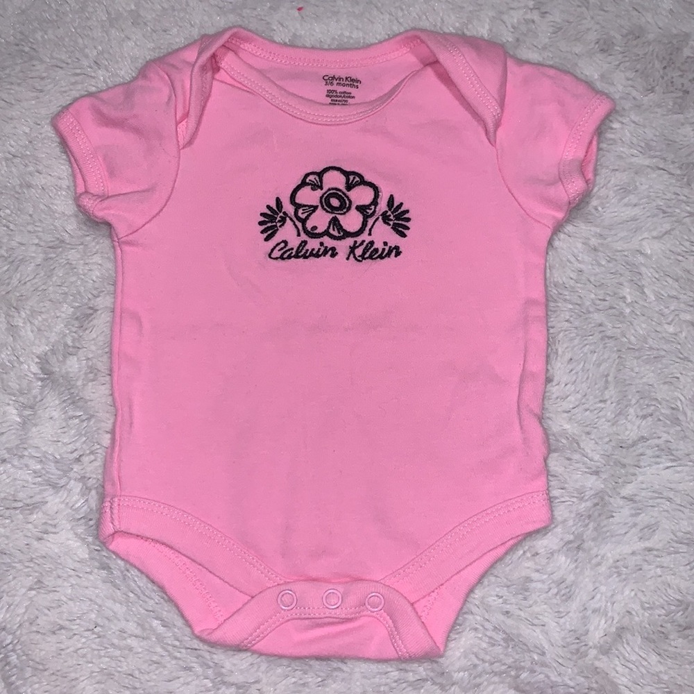 (3 for $10) pink Calvin Klein bodysuit 3-6 months baby girl